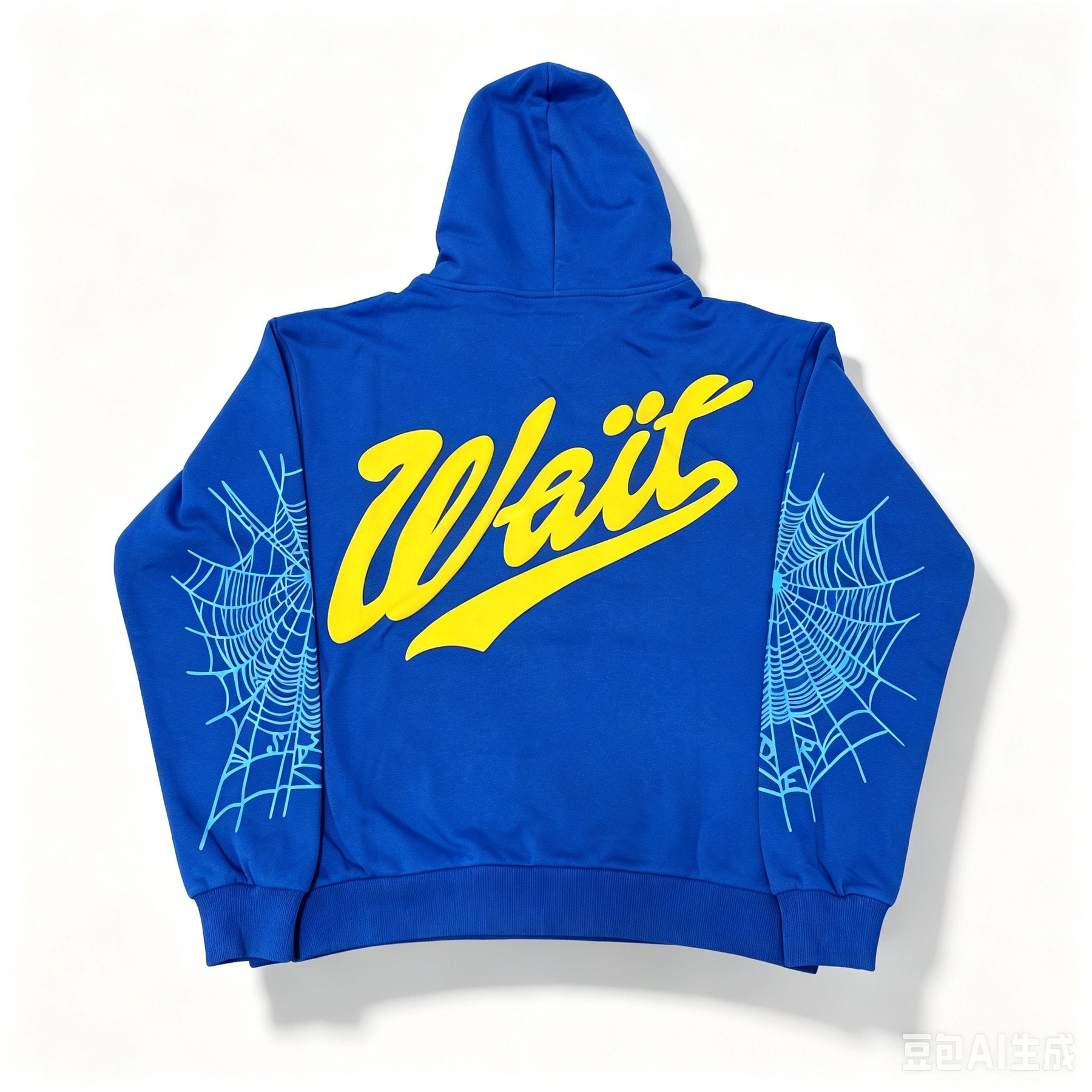 Sp5der Blue Number Graphic Hoodie — back