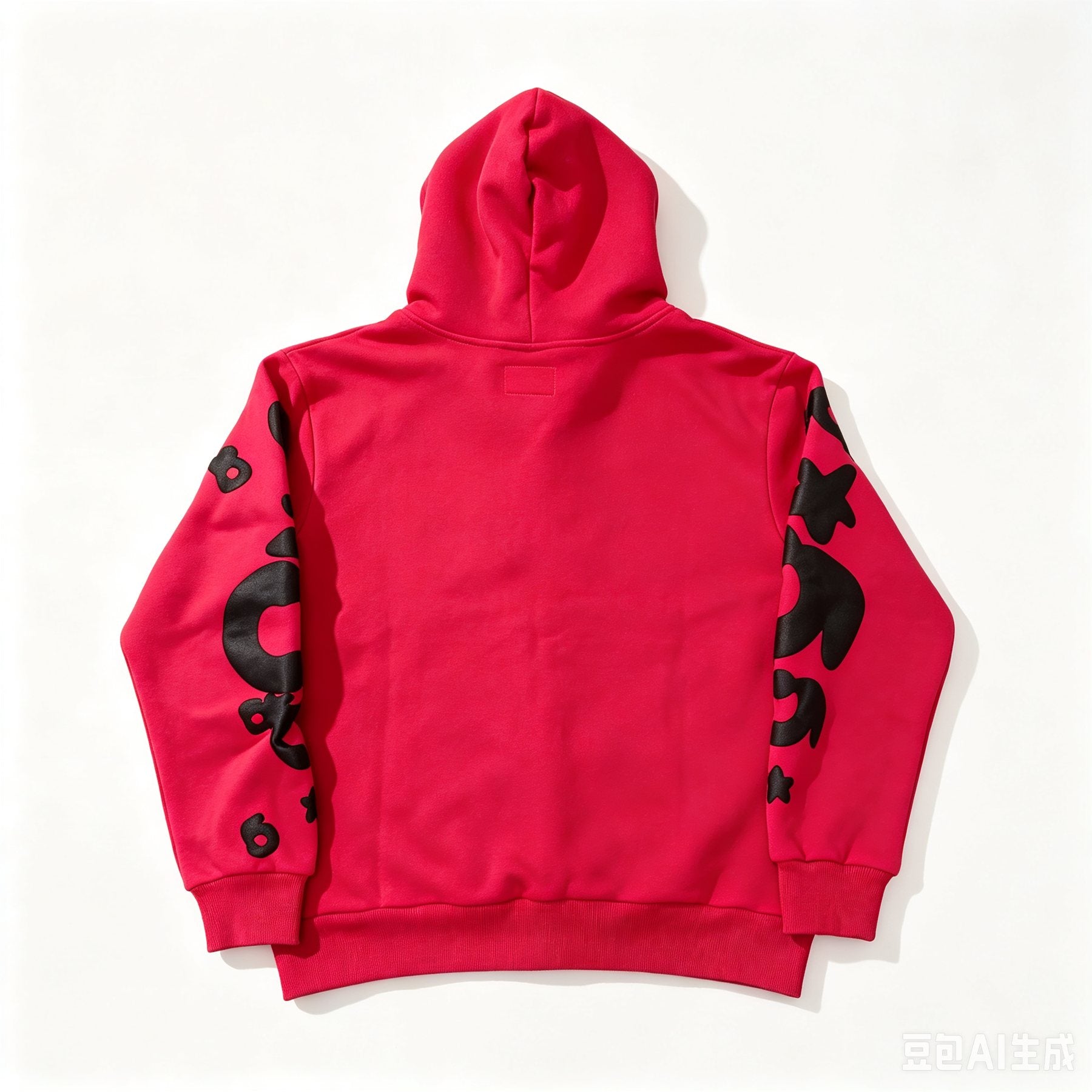Sp5der Red Graphic Zip Hoodie — back
