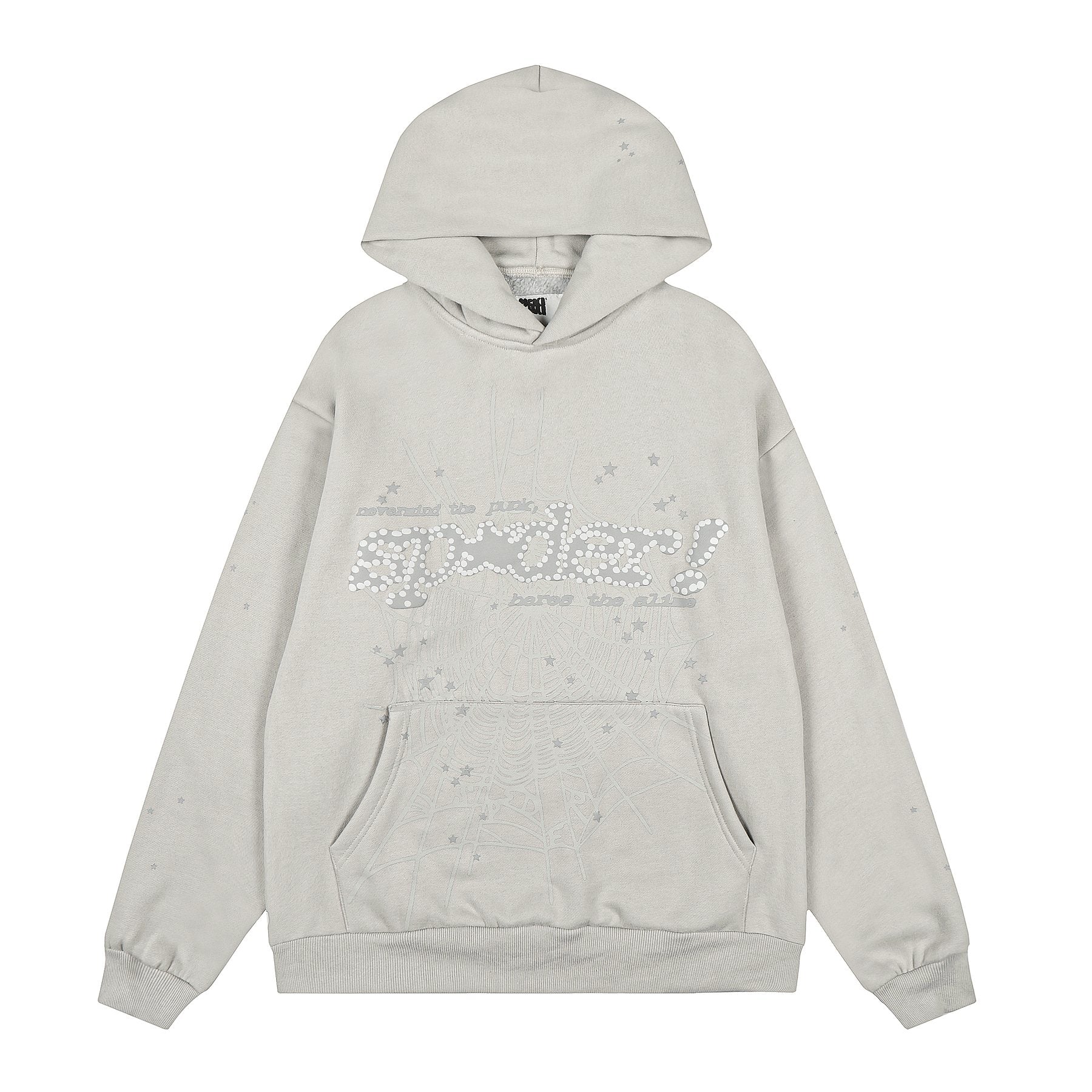 Sp5der Rhinestone Star Hoodie & Sweatpants Set — front