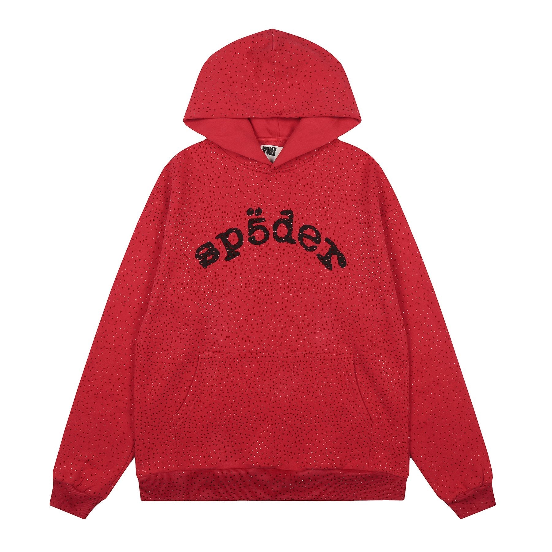 Sp5der Rhinestone Hoodie & Pants Matching Set — front