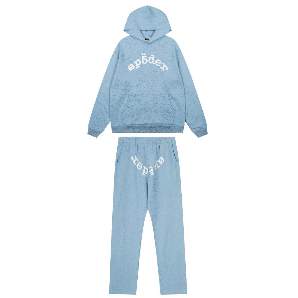Sp5der Rhinestone Hoodie & Pants Matching Set — hero