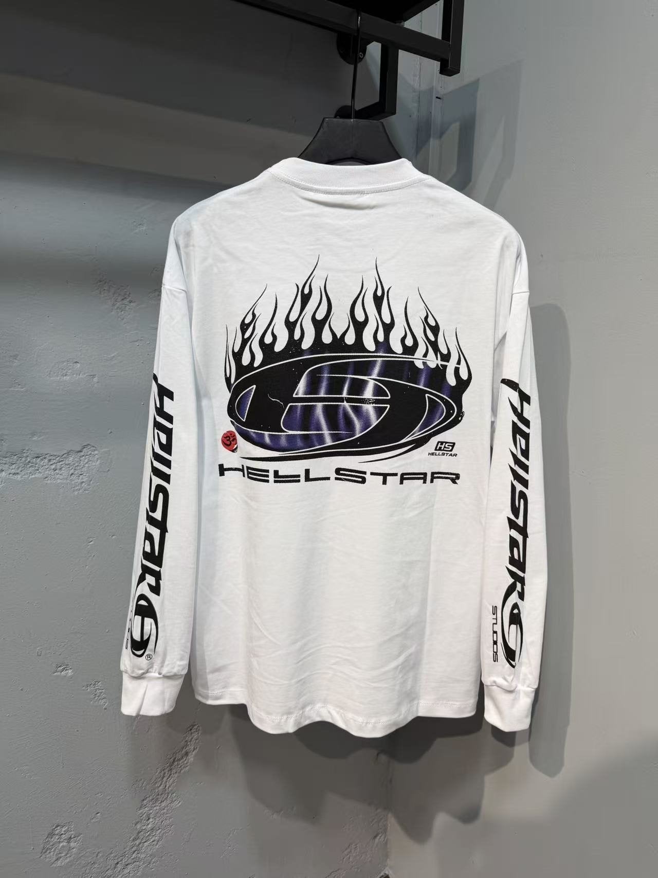 Hellstar Flame Oval Graphic Long-Sleeve T-Shirt — back