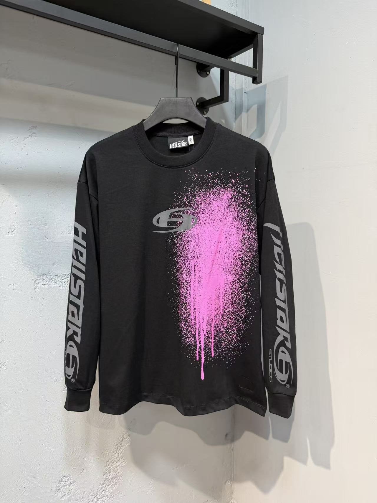 Hellstar Paint-Drip Graphic Long-Sleeve T-Shirt — front