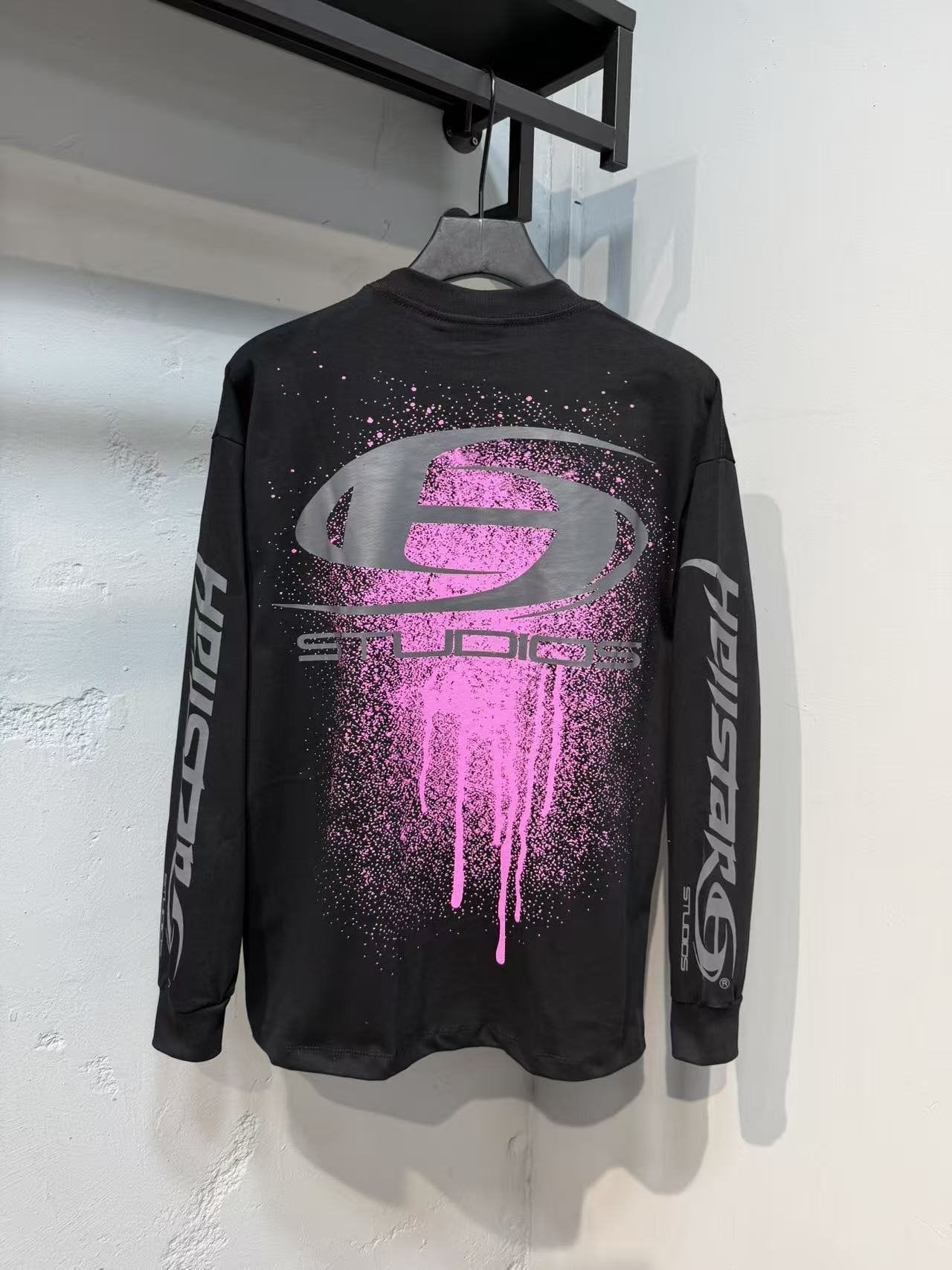 Hellstar Paint-Drip Graphic Long-Sleeve T-Shirt — back