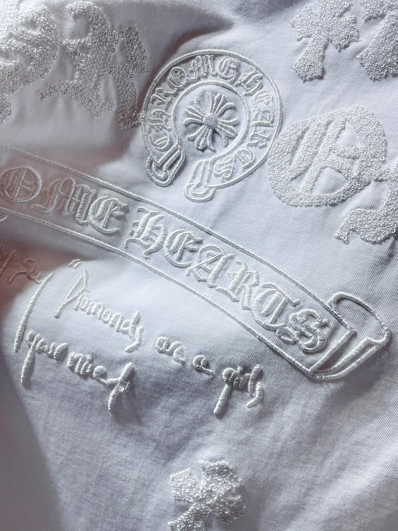 Chrome Hearts Horseshoe & Script Embroidered Graphic T-Shirt — detail