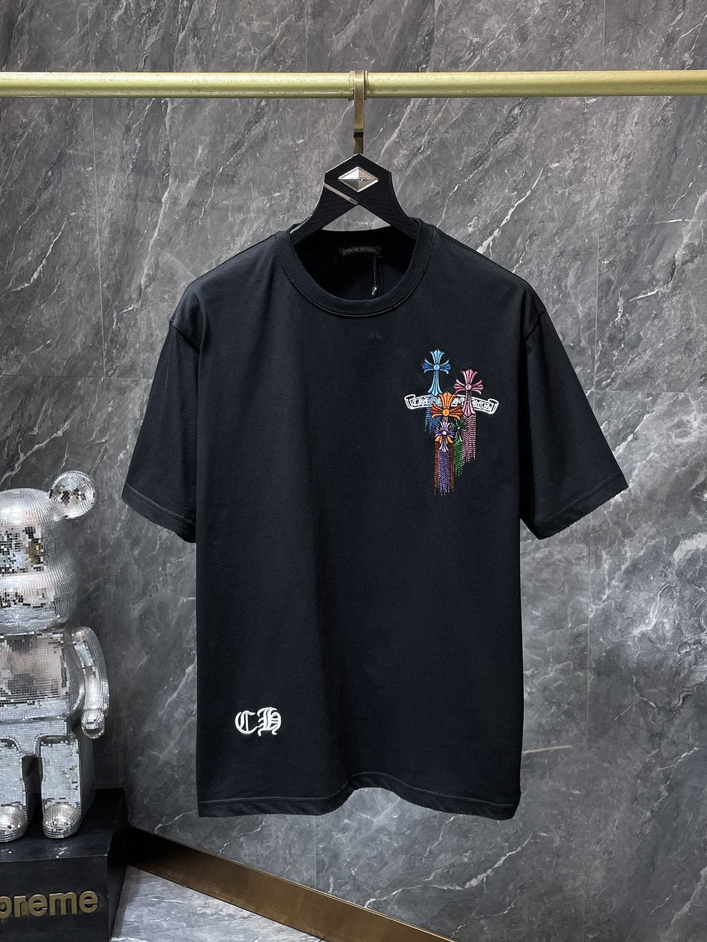 Chrome Hearts Floral Cross Embroidered T-Shirt — hero