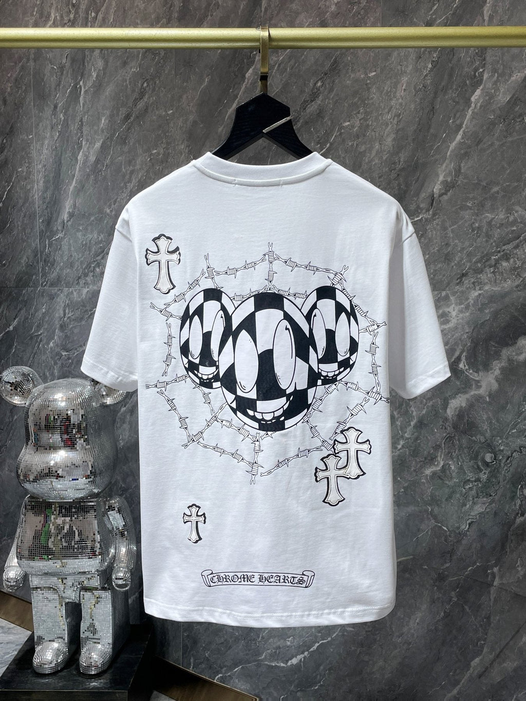 Chrome Hearts Cross & Barbed-Wire Graphic T-Shirt — back