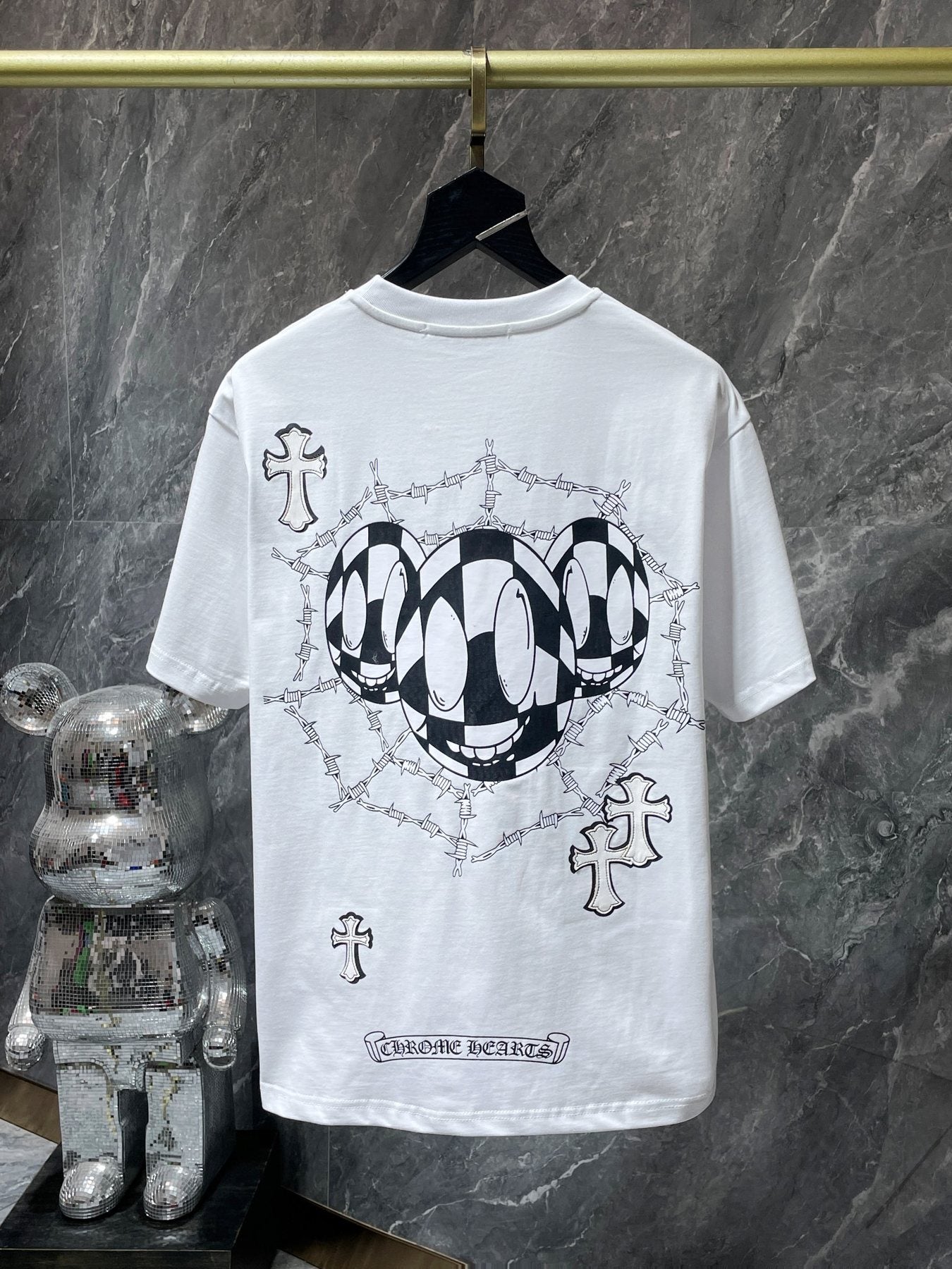 Chrome Hearts Cross & Barbed-Wire Graphic T-Shirt — back