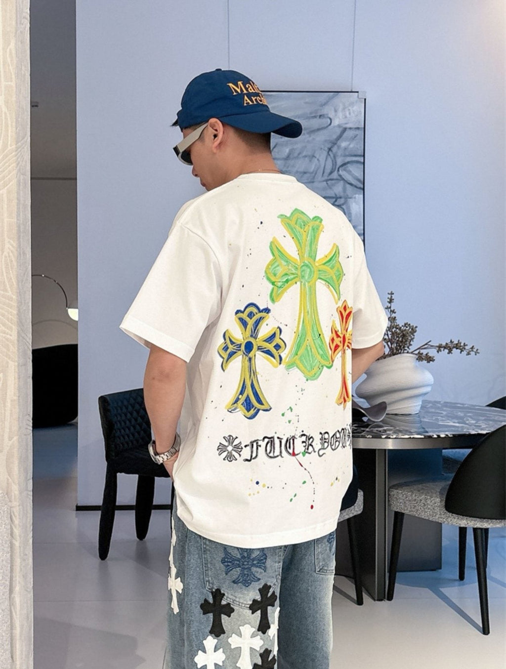 Chrome Hearts Cross Graffiti Graphic T-Shirt — context