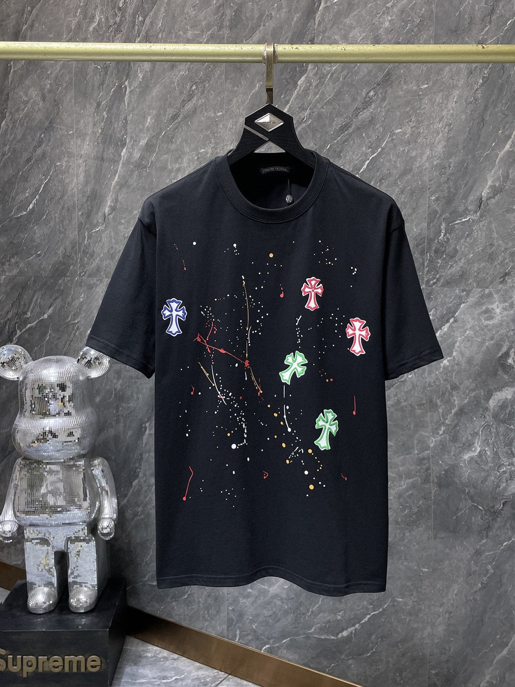 Chrome Hearts Cross Paint Splatter Graphic T-Shirt — hero