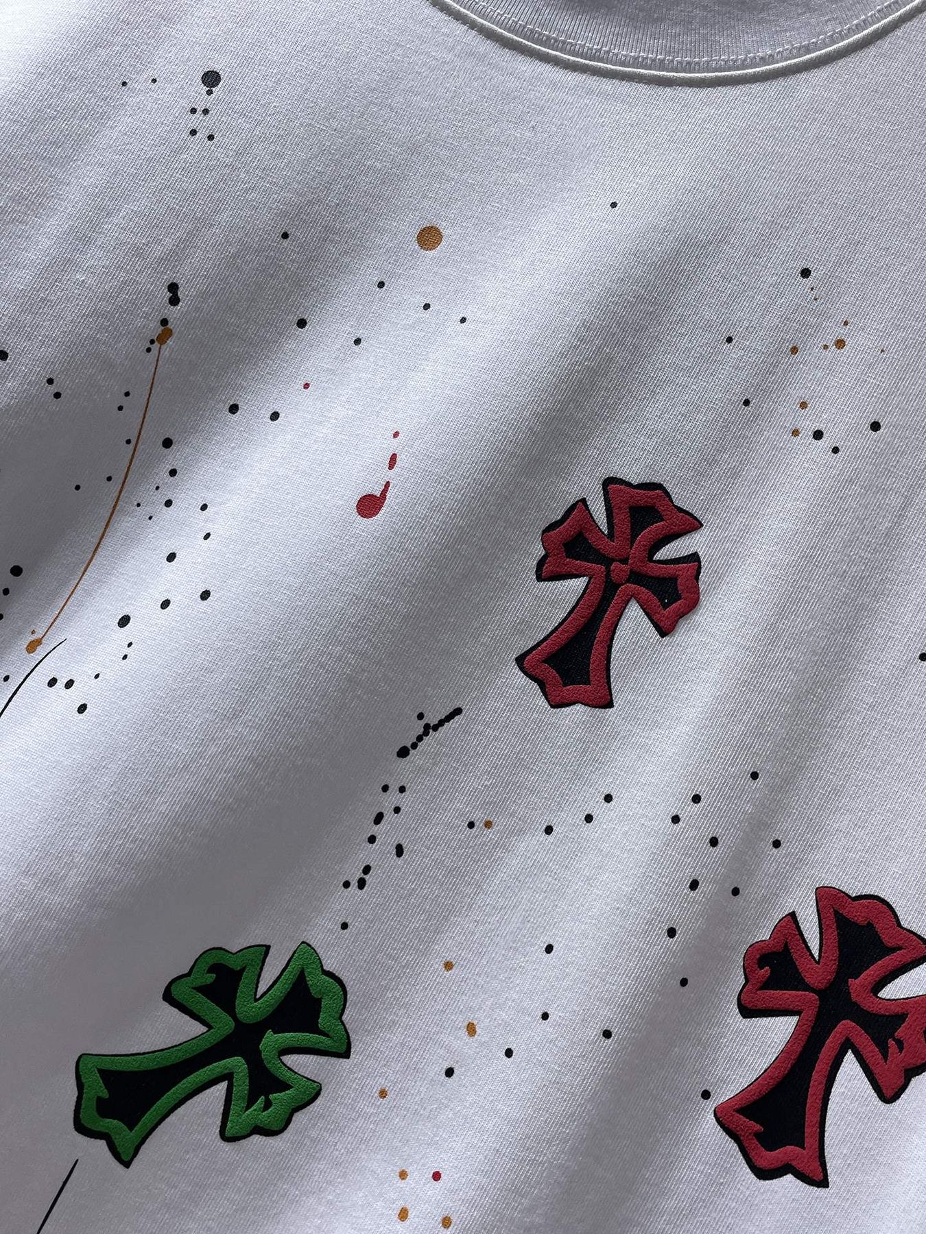 Chrome Hearts Cross Paint Splatter Graphic T-Shirt — detail