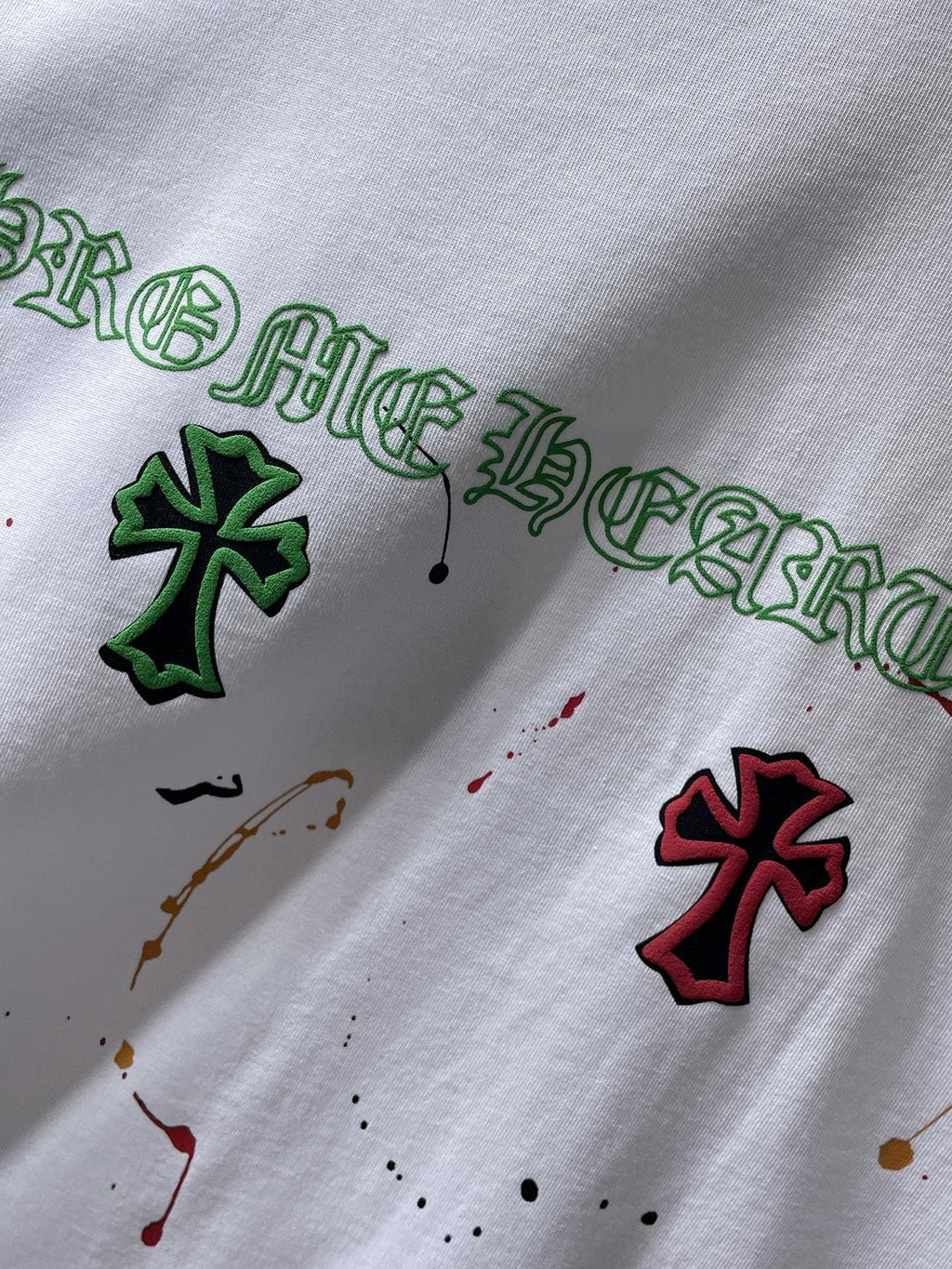 Chrome Hearts Cross Paint Splatter Graphic T-Shirt — detail