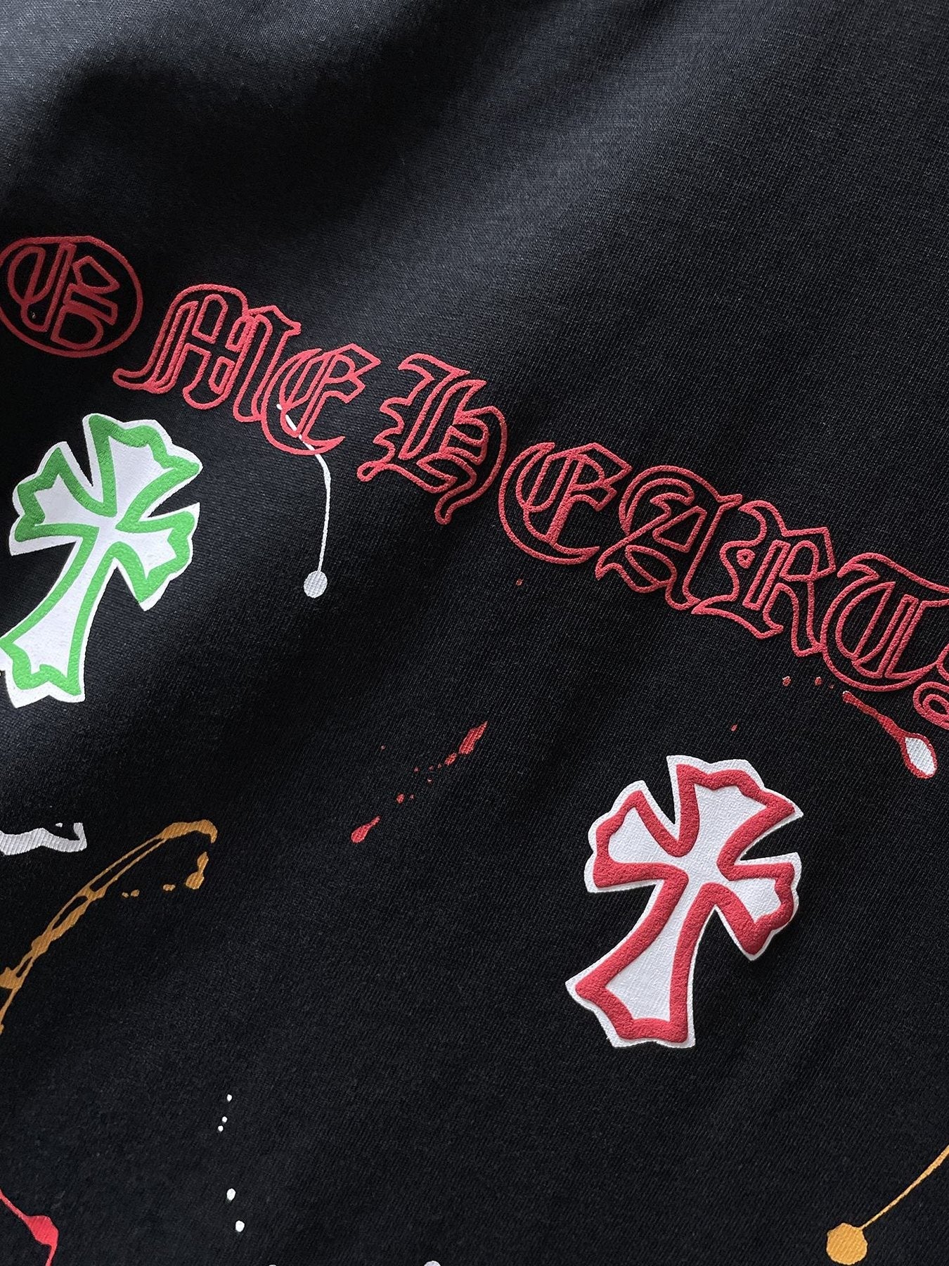 Chrome Hearts Cross Paint Splatter Graphic T-Shirt — detail