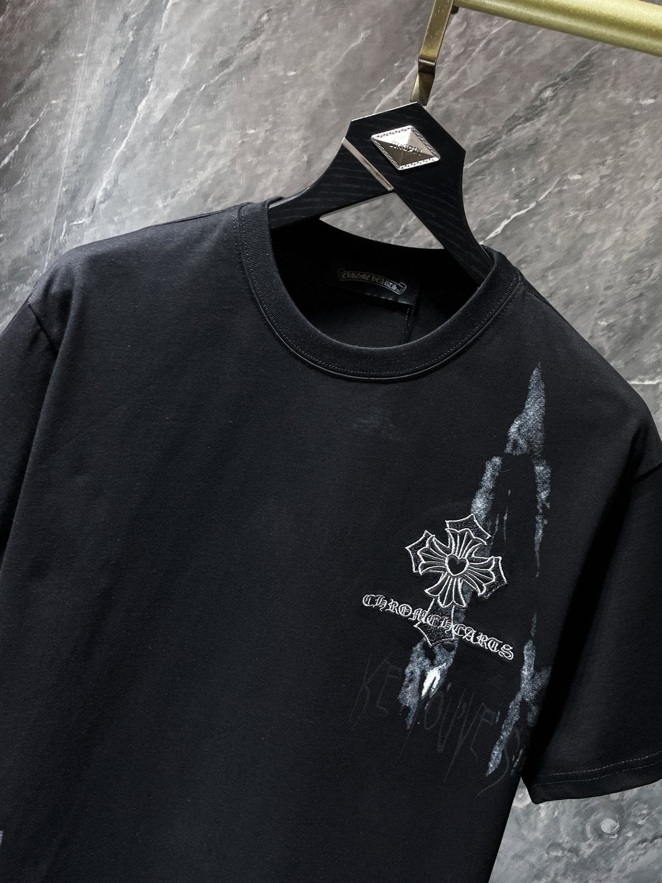 Chrome Hearts Floral Cross Graphic T-Shirt — detail
