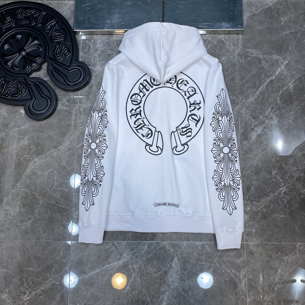 Chrome Hearts Horseshoe Graphic Zip Hoodie — back
