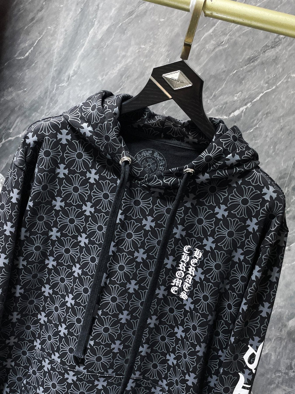 Chrome Hearts Floral Horseshoe Graphic Hoodie — detail