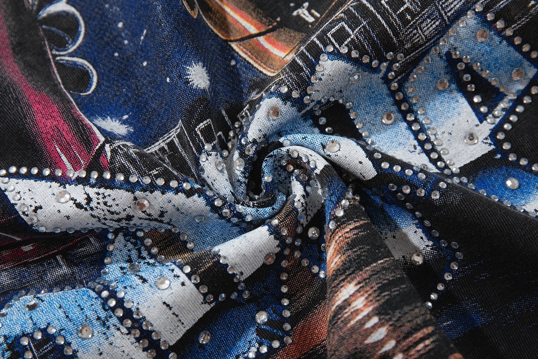 MAJESTIK Racing Graphic Acid-Wash T-Shirt — detail