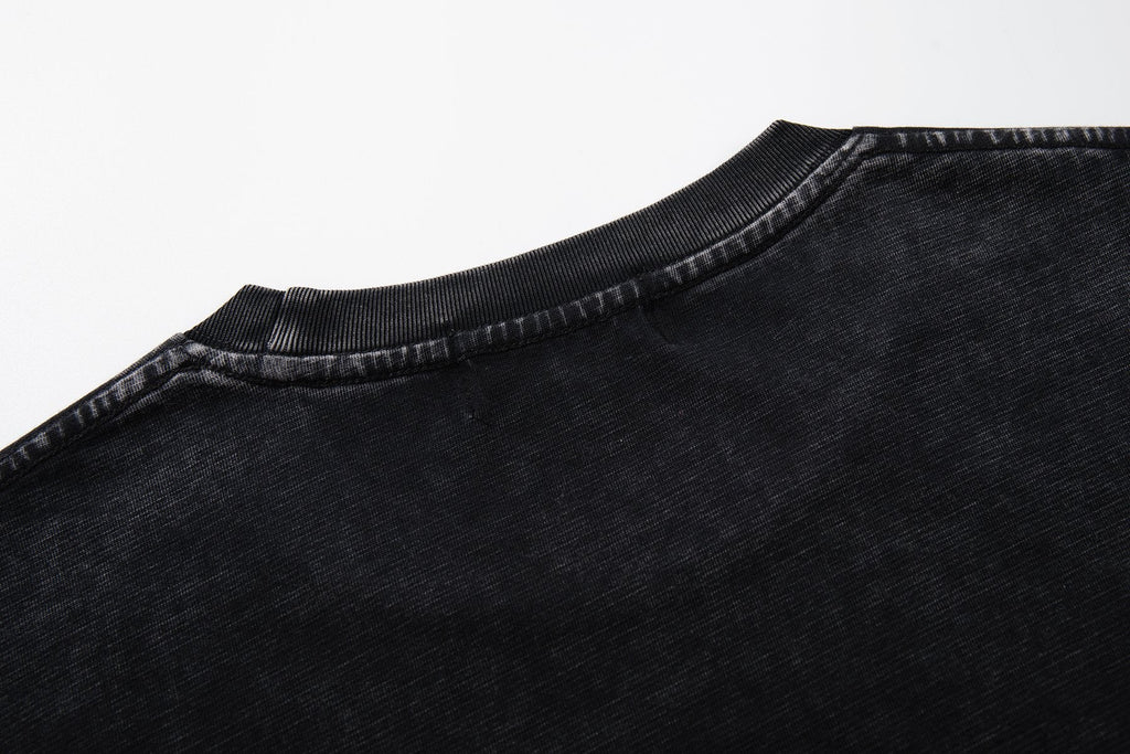 MAJESTIK Washed Black Graphic Short-Sleeve T-Shirt — detail