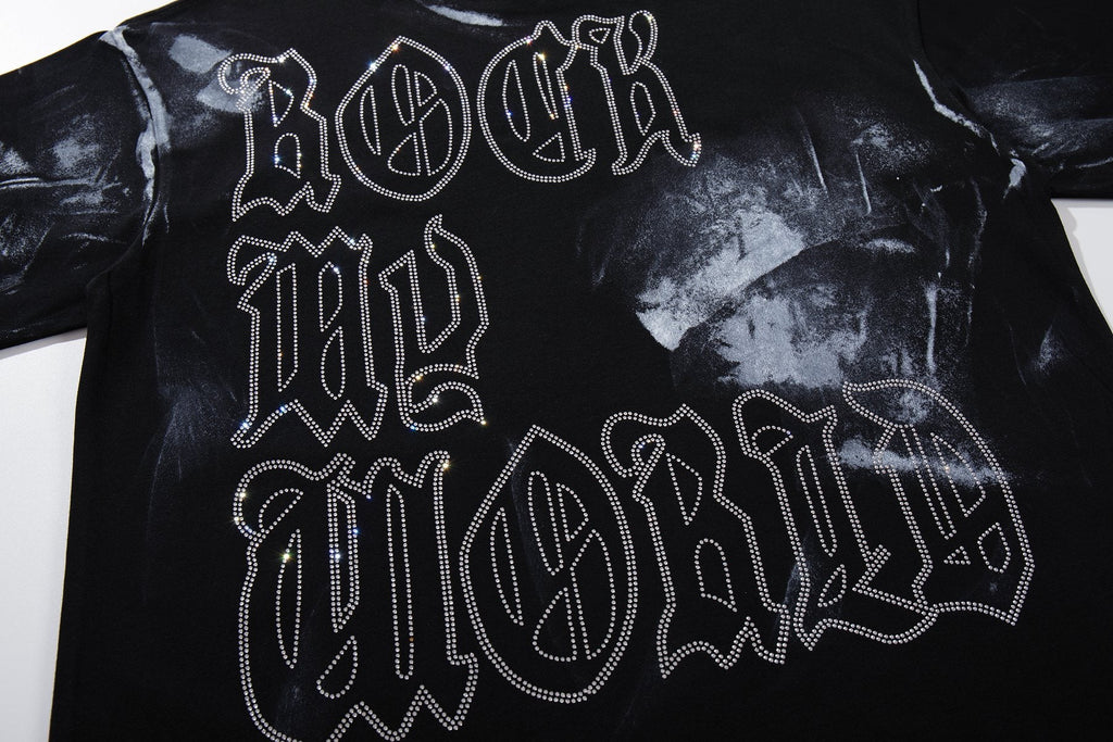 BKYS Revival Rhinestone Portrait Graphic T-Shirt — detail