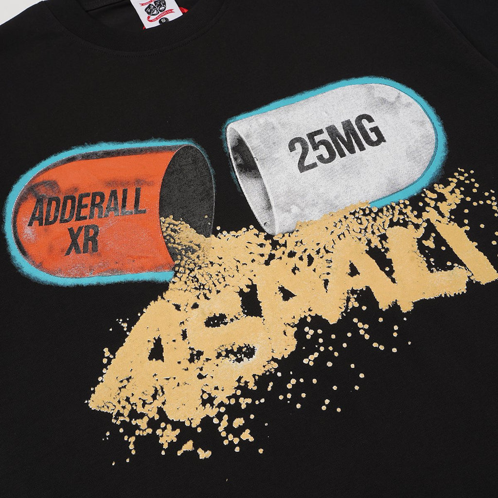 ASAALL Black Distressed Graphic T-Shirt — detail