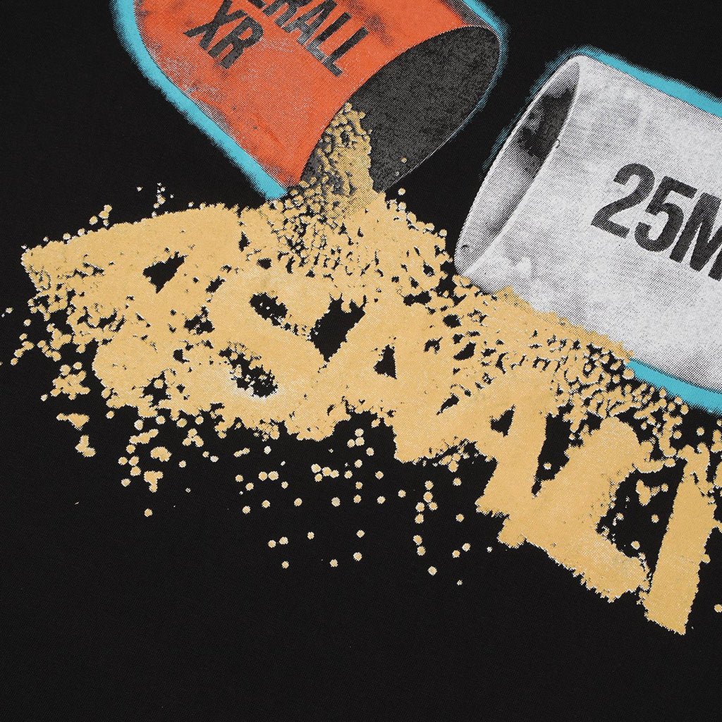 ASAALL Black Distressed Graphic T-Shirt — detail