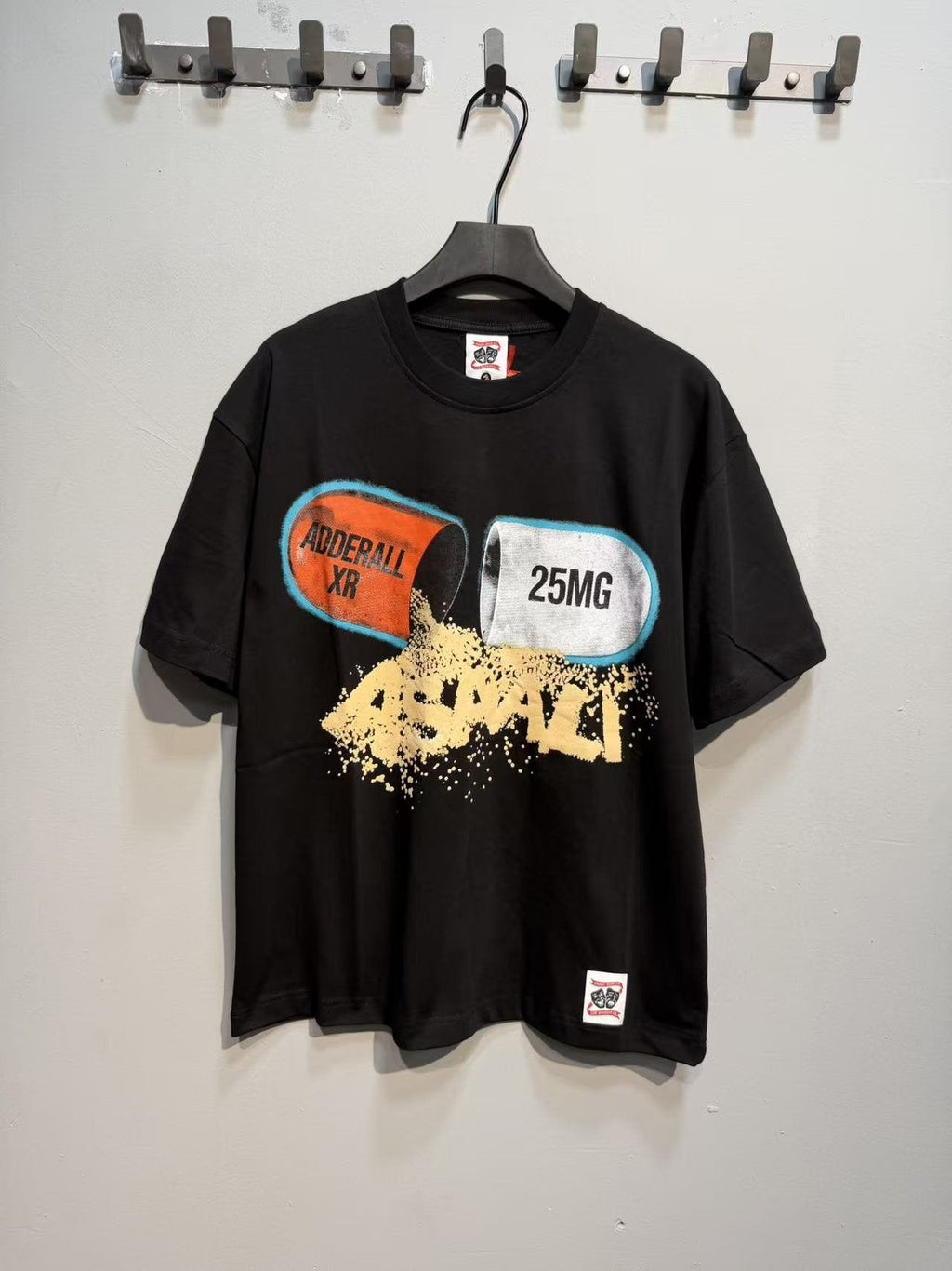 ASAALL Black Distressed Graphic T-Shirt — front