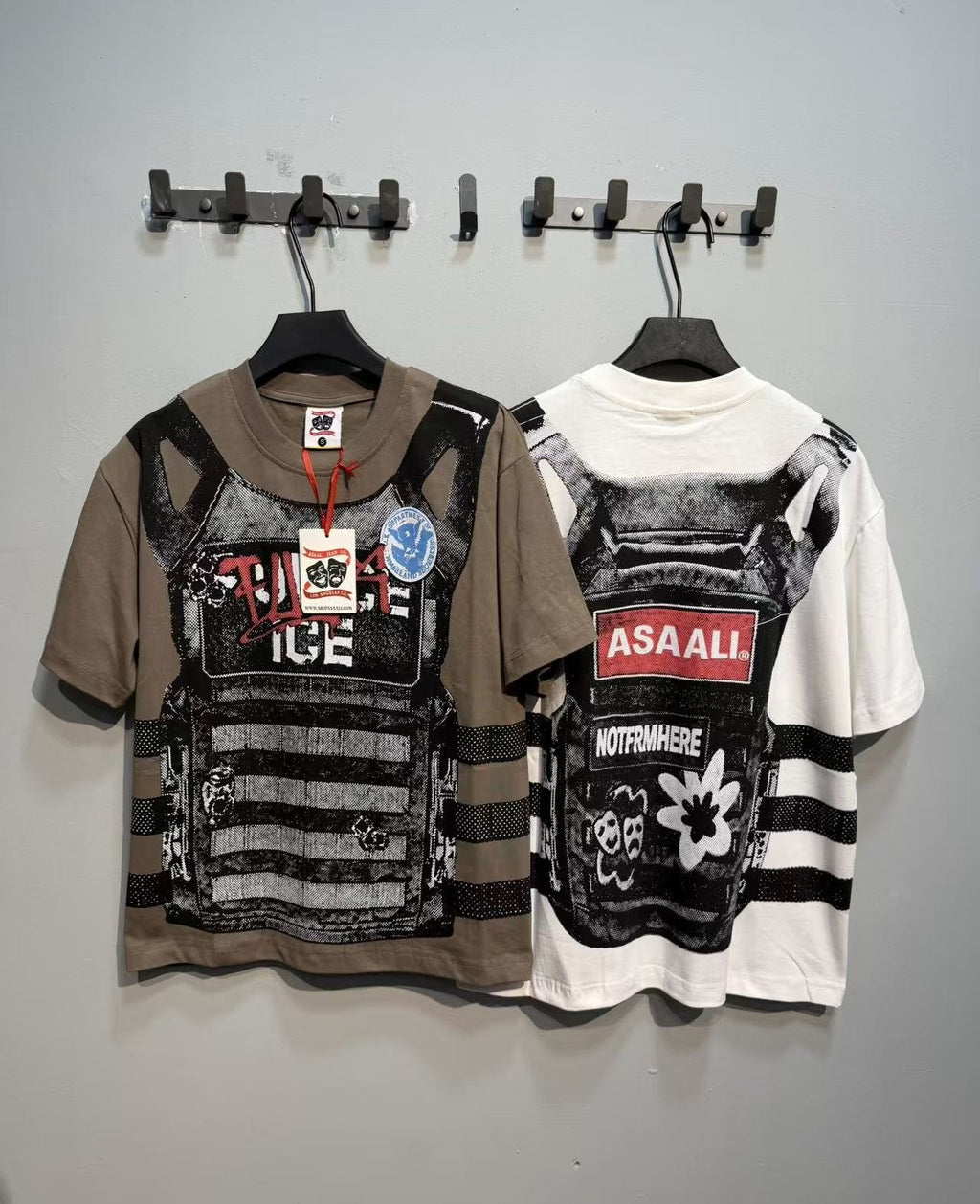 ASAALL Striped Panel Graphic Short-Sleeve T-Shirt — comparison