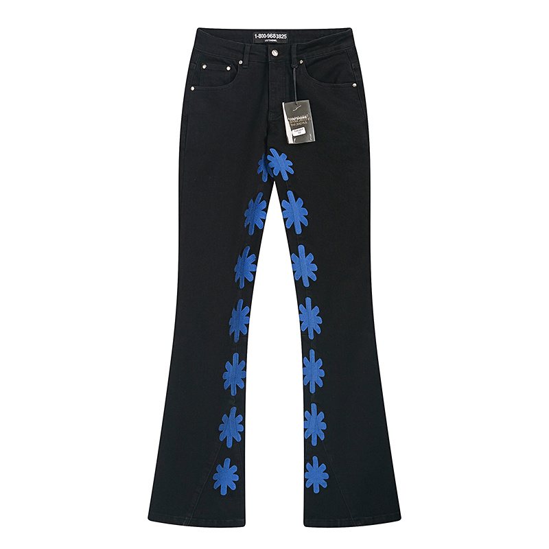 LOSTSHDWS Floral Applique Flared Jeans — hero