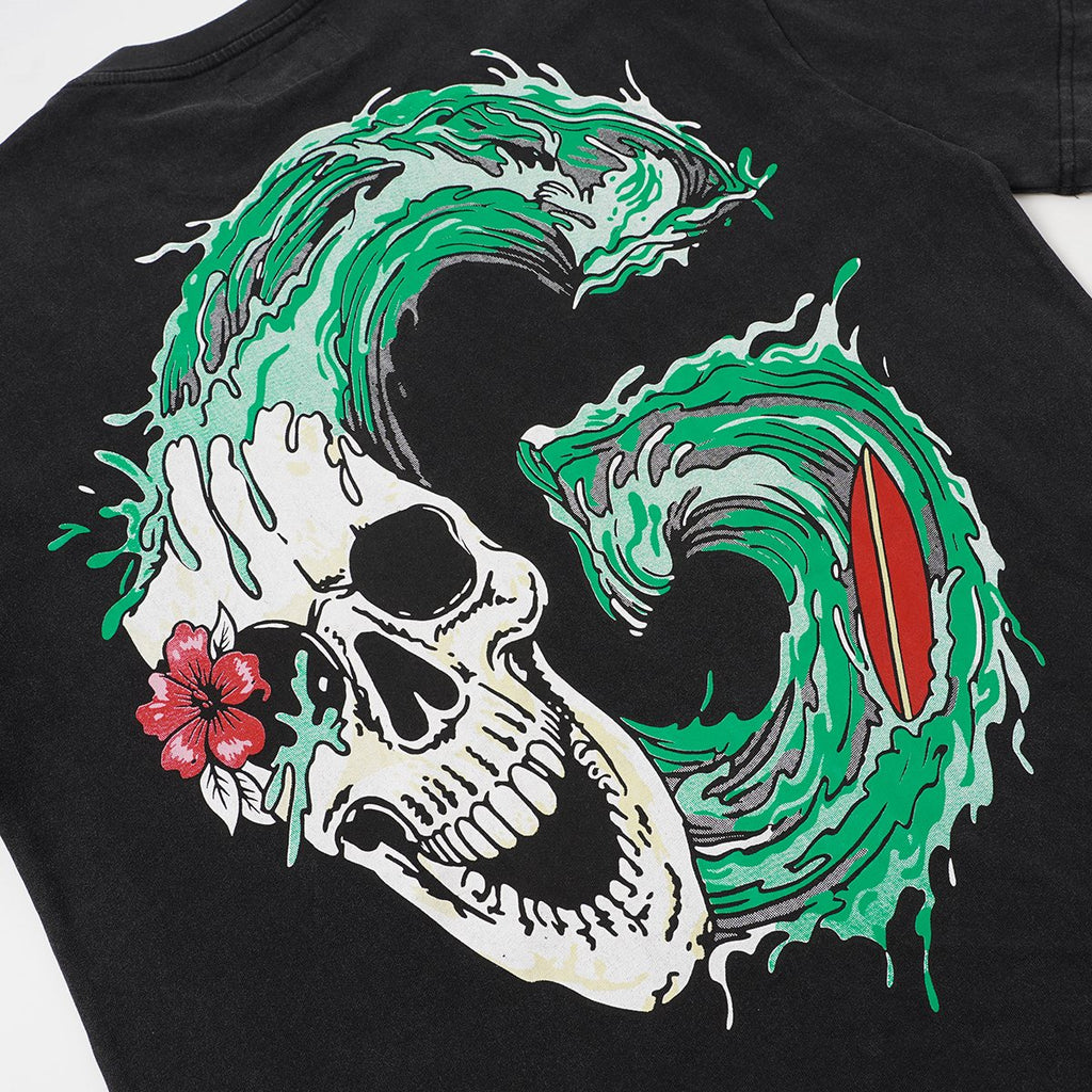 Godspeed Tropical Skull Wave Graphic T-Shirt — detail