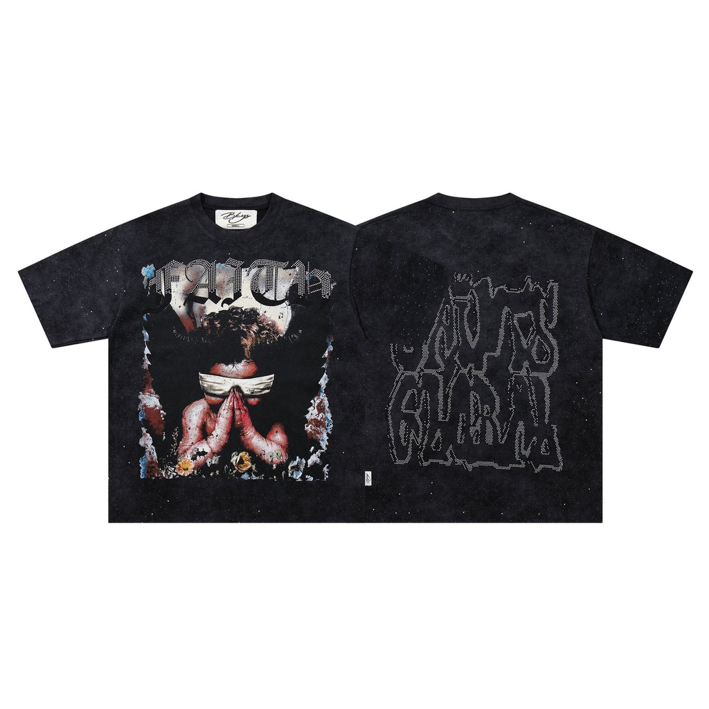 BKYS Revival Blindfolded Portrait Rhinestone-Style T-Shirt — hero