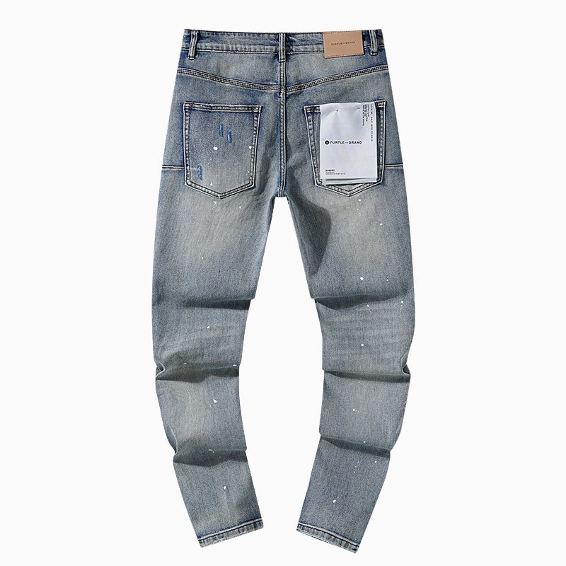 Purple Brand Paint-Splatter Distressed Jeans — back