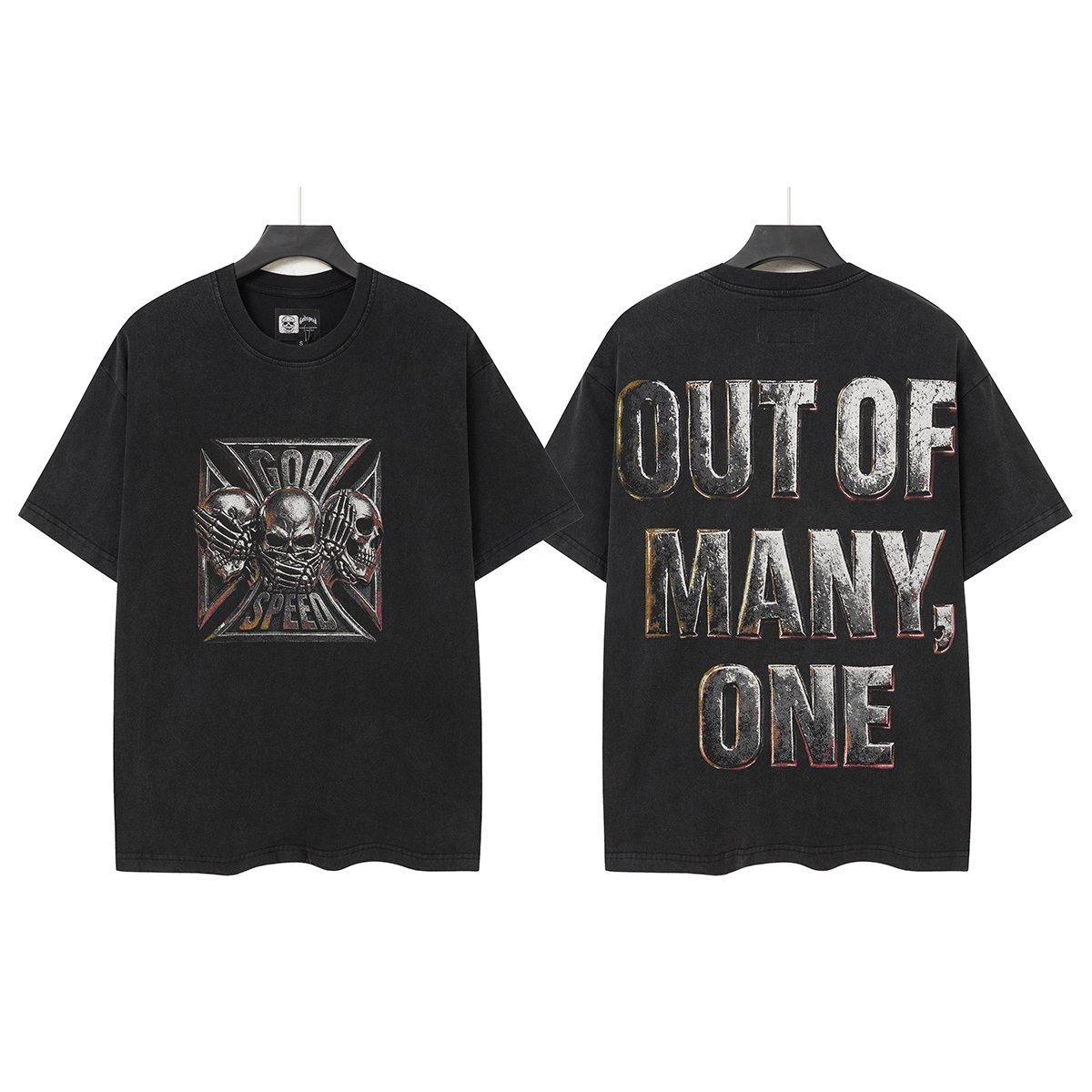 Godspeed Out of Many One Skull Graphic T-Shirt — hero