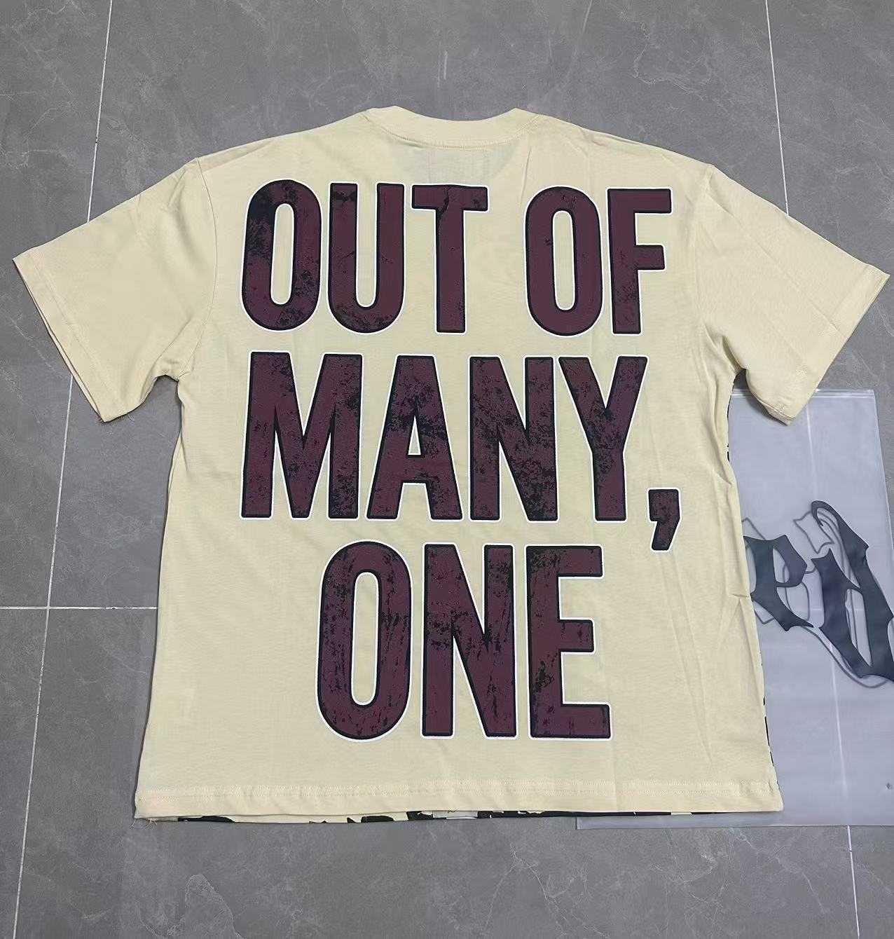 Godspeed Out of Many One Astronaut Skull Graphic T-Shirt — back