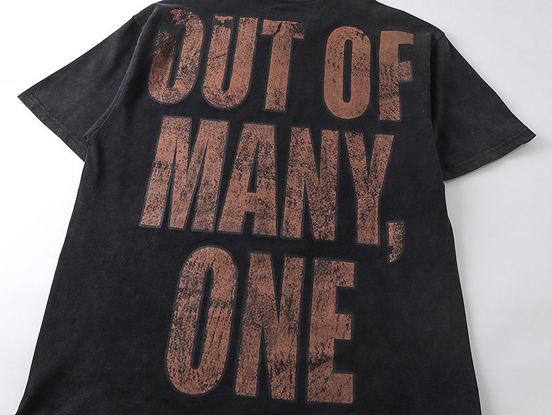 Godspeed Out of Many One Astronaut Skull Graphic T-Shirt — detail