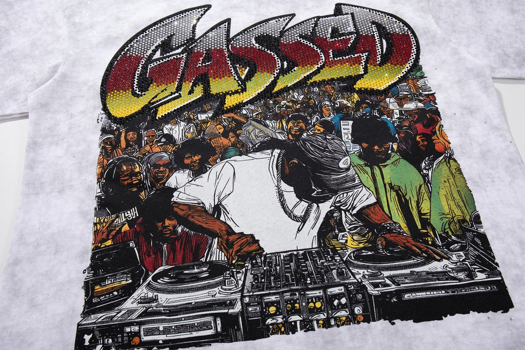 BKYS Revival Gassed Rhinestone Graphic T-Shirt — detail