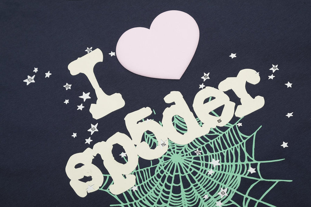 Sp5der I Love Heart Web Graphic T-Shirt — detail