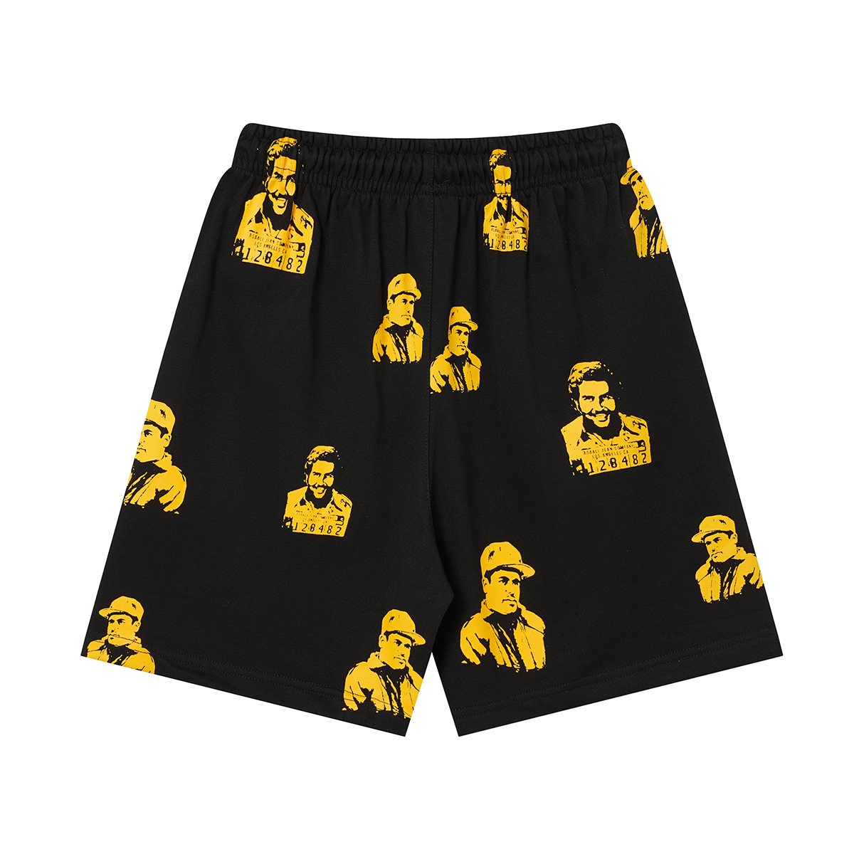ASAALL All-Over Portrait Graphic Drawstring Shorts — back