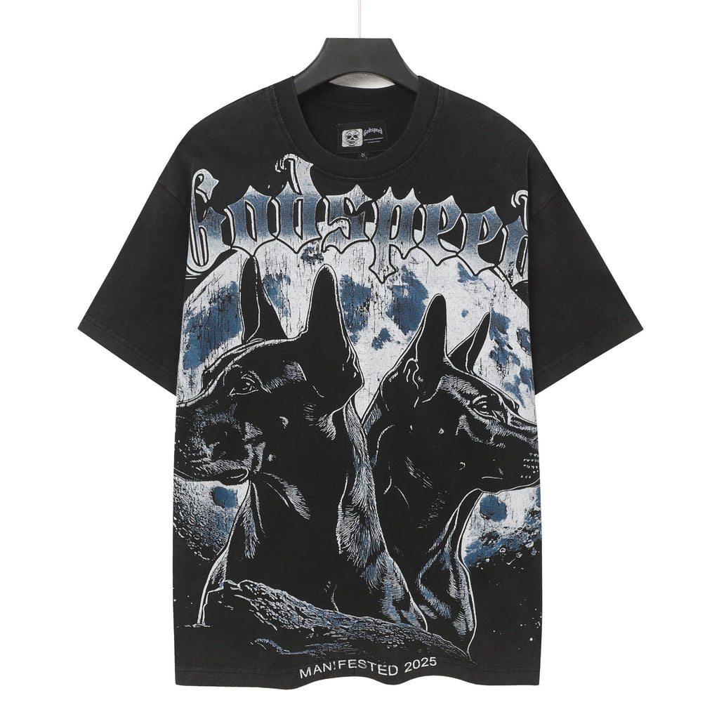 Godspeed Doberman Moon Graphic T-Shirt — hero