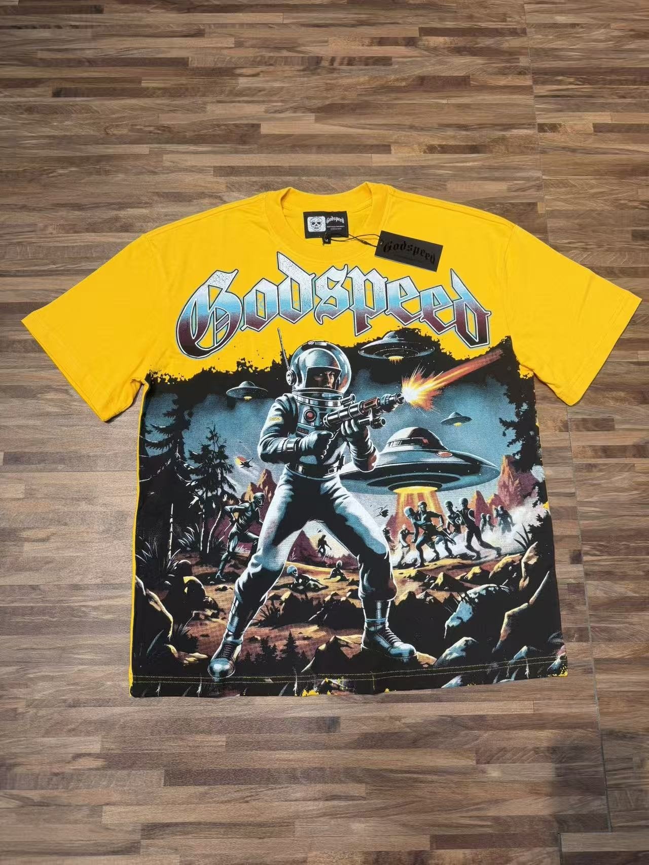 Godspeed Astronaut Sun-Eye Graphic T-Shirt — front
