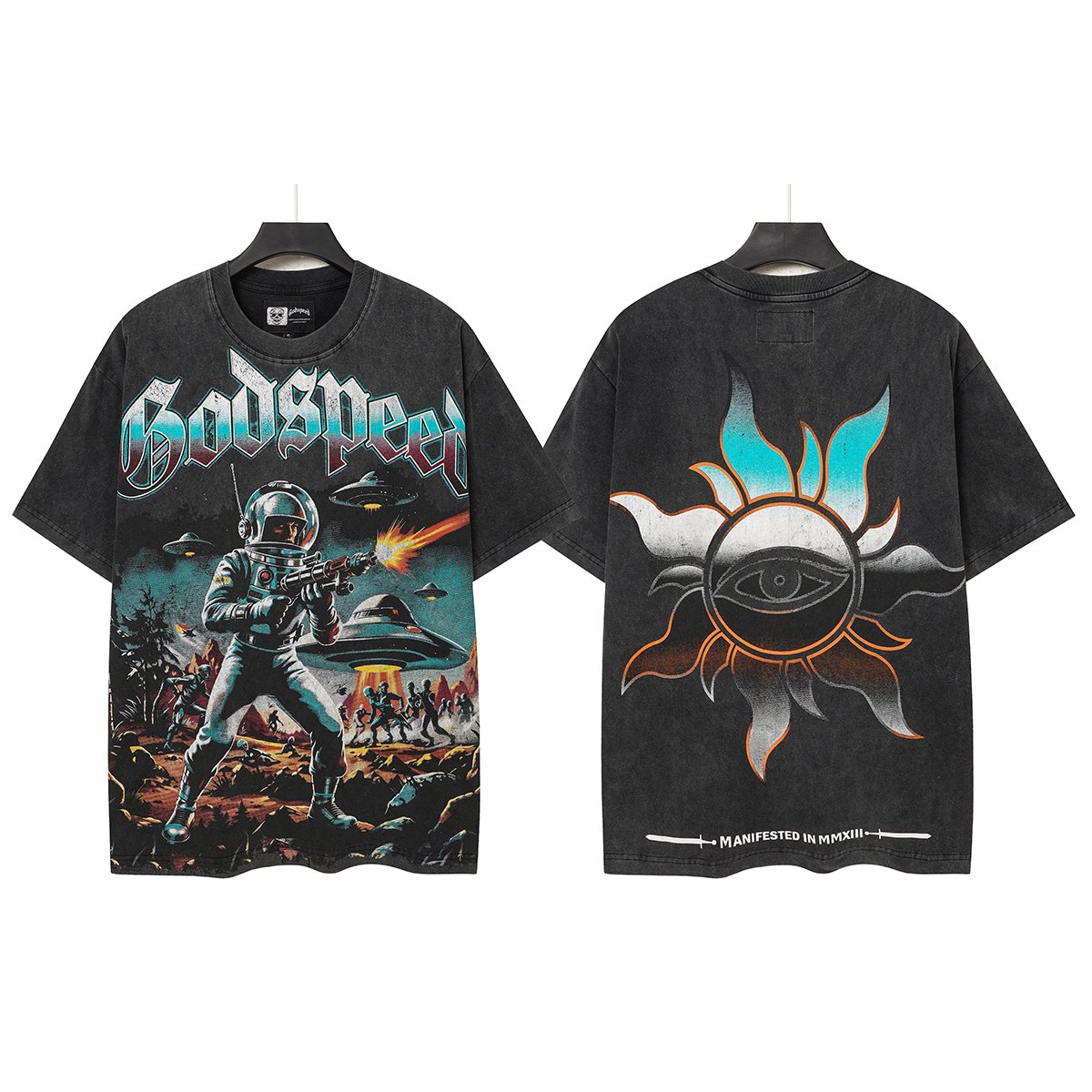 Godspeed Astronaut Sun-Eye Graphic T-Shirt — hero