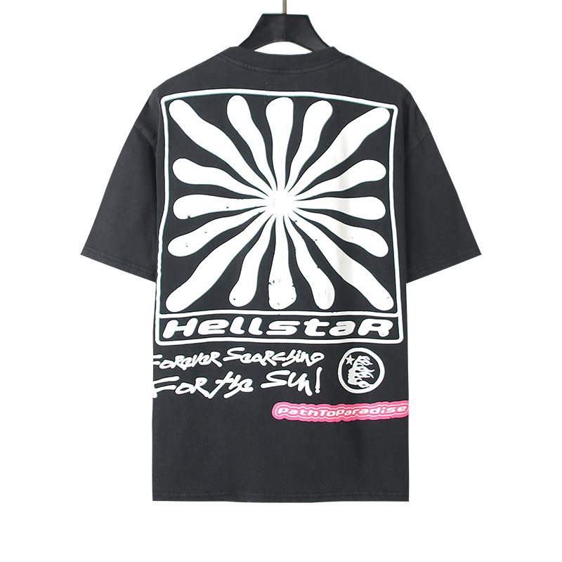 Hellstar Smiley Sun Spiral Graphic T-Shirt — back