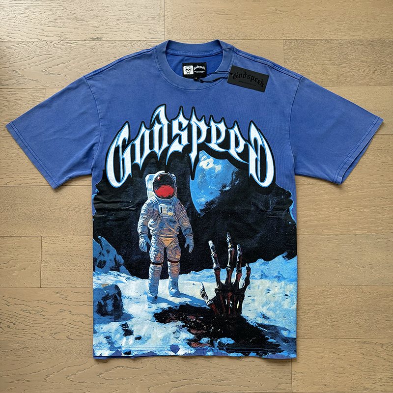 Godspeed Astronaut Moon Graphic T-Shirt — front