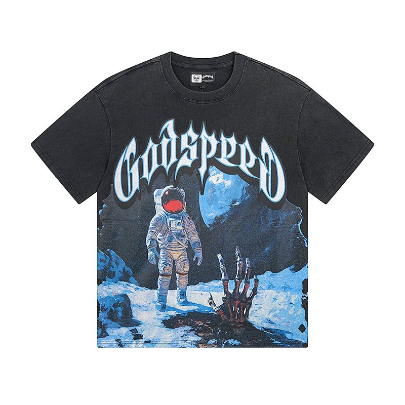 Godspeed Astronaut Moon Graphic T-Shirt — front