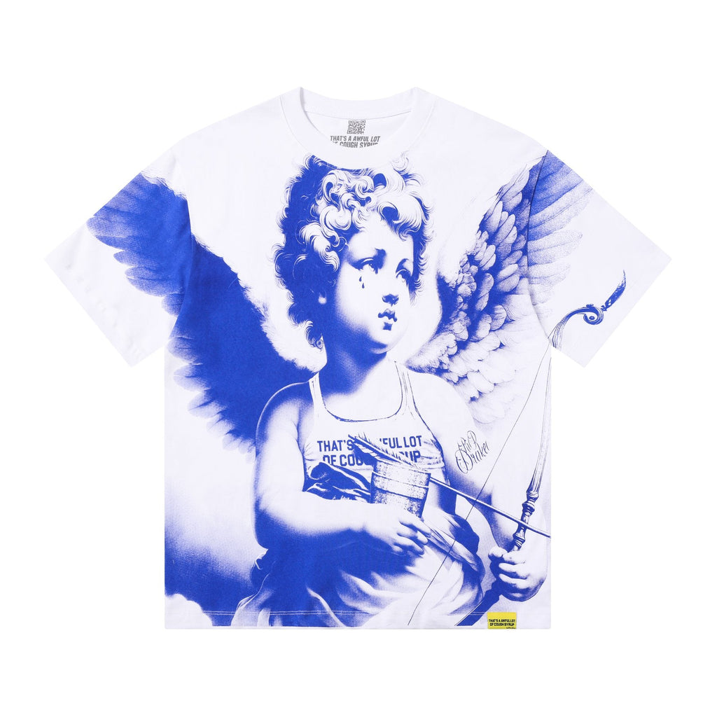 THAT'S A AWFUL LOT OF COUGH SYRUP Angel Gothic Text Graphic T-Shirt — hero