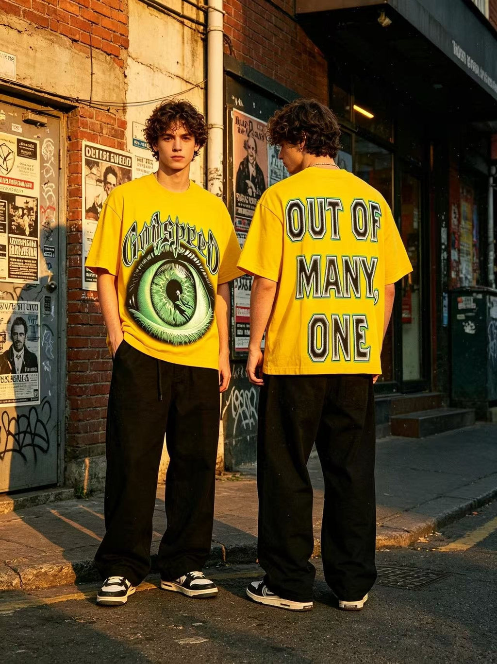 Godspeed Out of Many One Eye Graphic T-Shirt — context