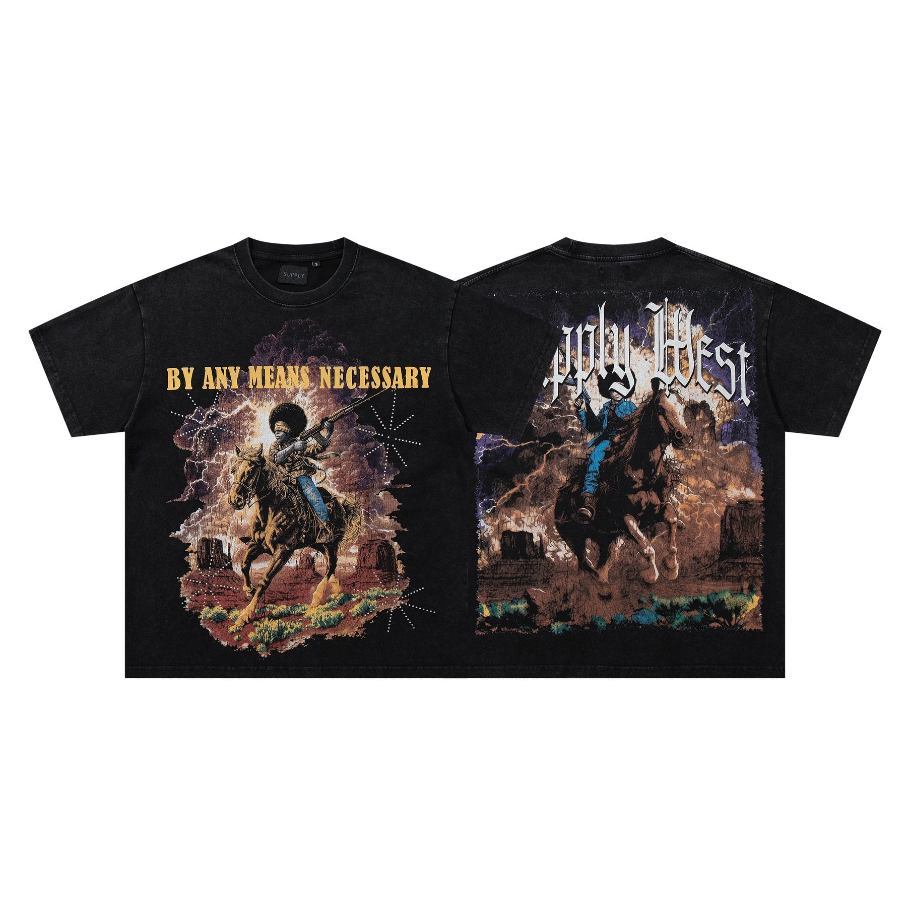 SUPPLY TEE By Any Means Necessary Western Rider Graphic T-Shirt — hero