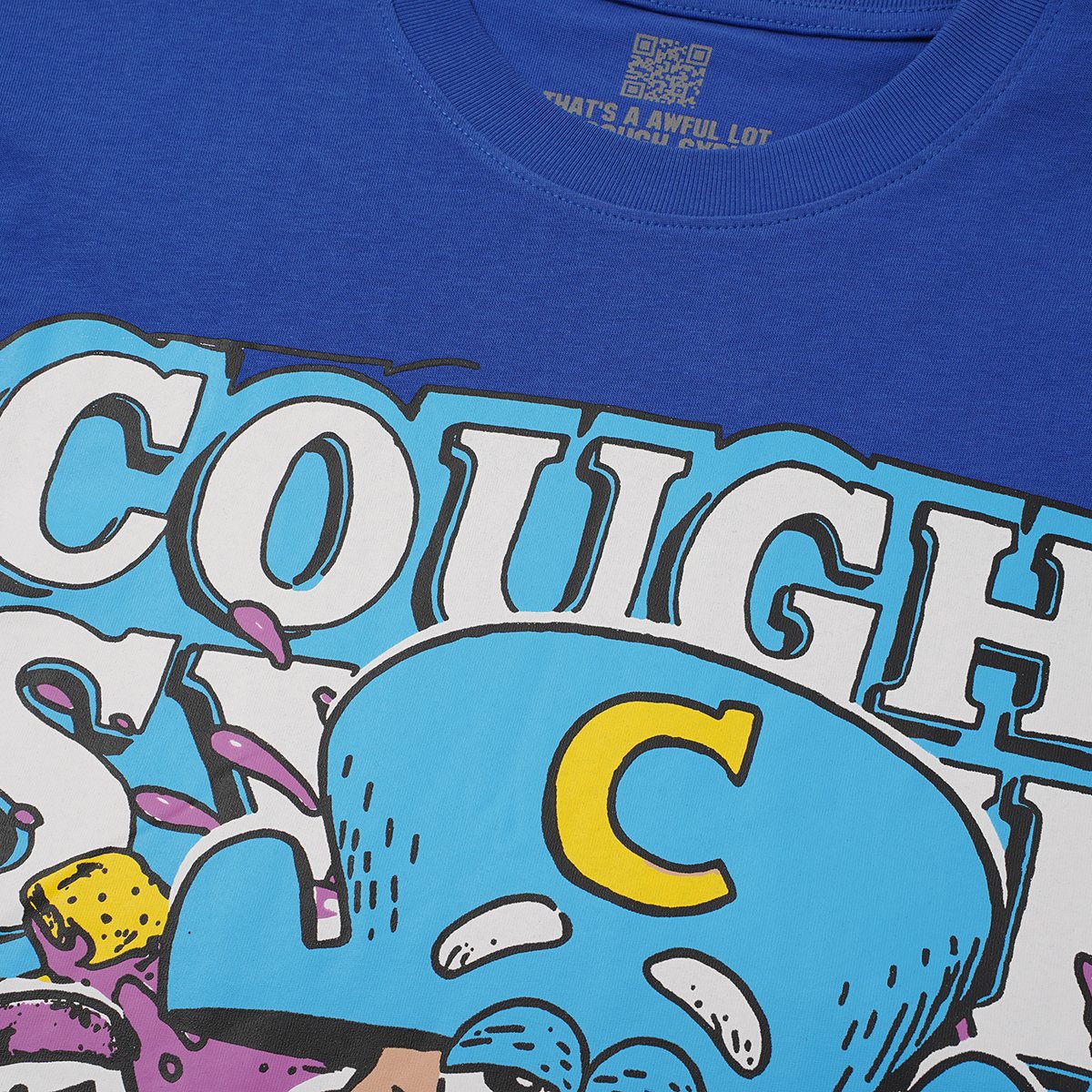 THAT'S A AWFUL LOT OF COUGH SYRUP Cartoon Graphic T-Shirt — detail