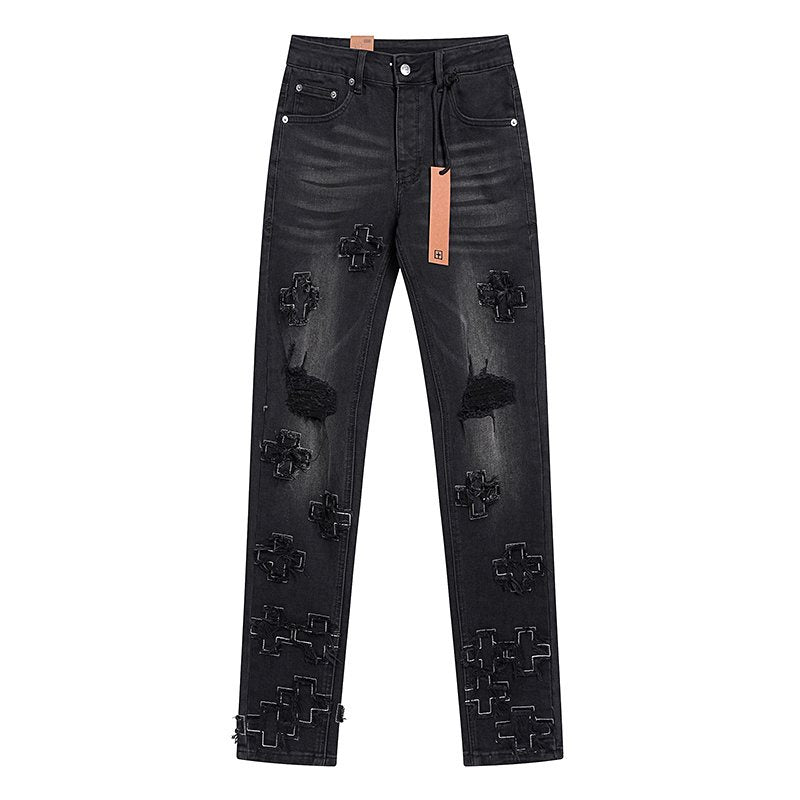 Ksubi Cross Patch Slim Tapered Jeans — front