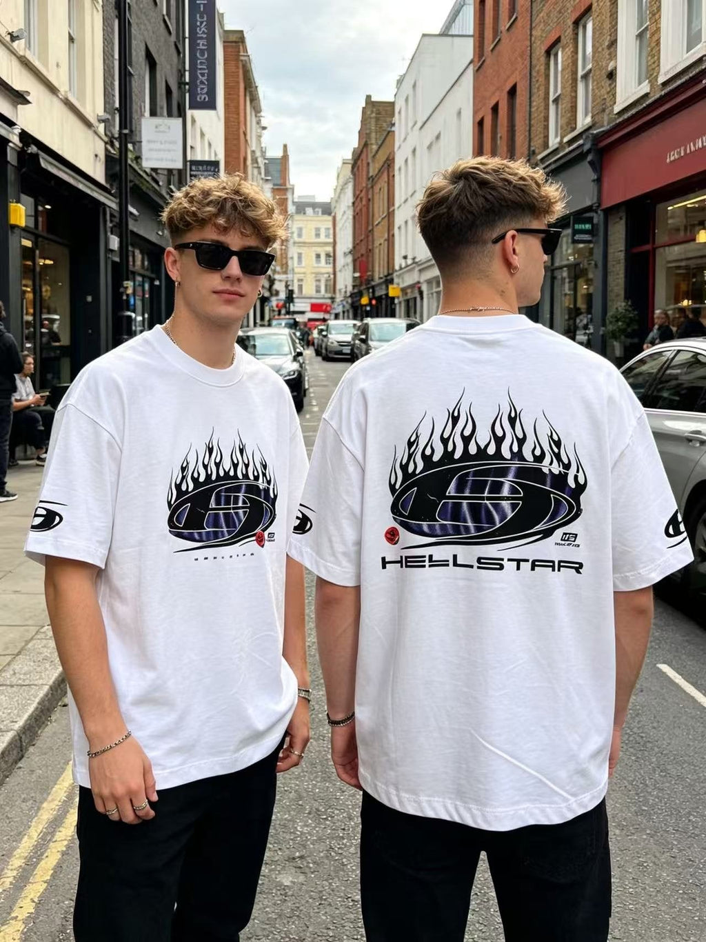Hellstar Flame Oval Graphic T-Shirt — context
