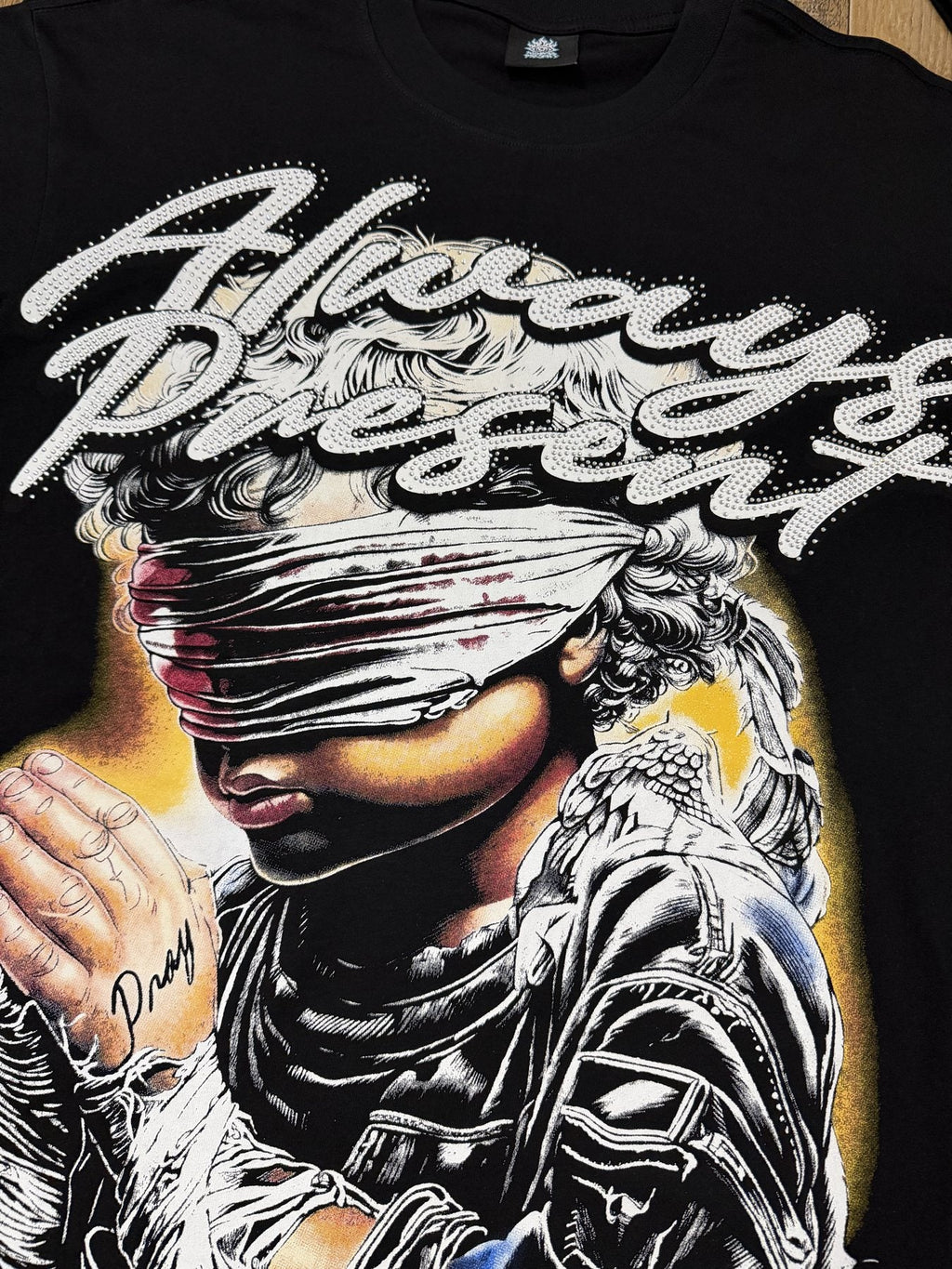 ALWAYS-PRESENT Reborn Figure Graphic T-Shirt — detail